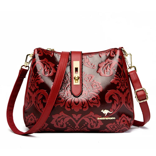 Women Retro Printed Shoulder Bag Crossbody Messenger Handbag-Handbags-Arimonz-Arimonz