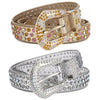 Women Rhinestone Large Size Belt Western Denim Shiny Rivet Design-Women's Belts-Arimonz-Arimonz