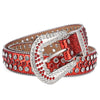 Women Rhinestone Large Size Belt Western Denim Shiny Rivet Design-Women's Belts-Arimonz-Red-105cm/41inches-Arimonz
