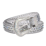 Women Rhinestone Large Size Belt Western Denim Shiny Rivet Design-Women's Belts-Arimonz-Silver-105cm/41inches-Arimonz