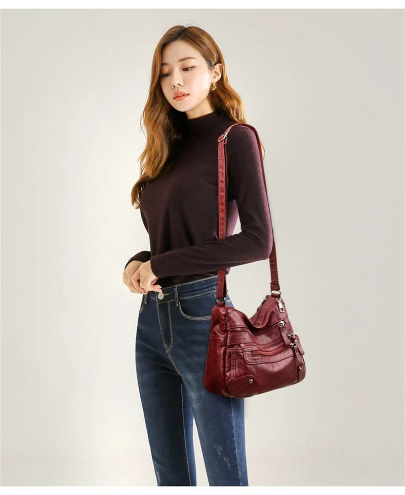 Women Shoulder Bag Multi-Layer Pockets Classic Crossbody Bag-Handbags-Arimonz-Arimonz