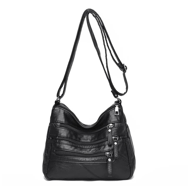 Women Shoulder Bag Multi-Layer Pockets Classic Crossbody Bag-Handbags-Arimonz-Black-21-Arimonz