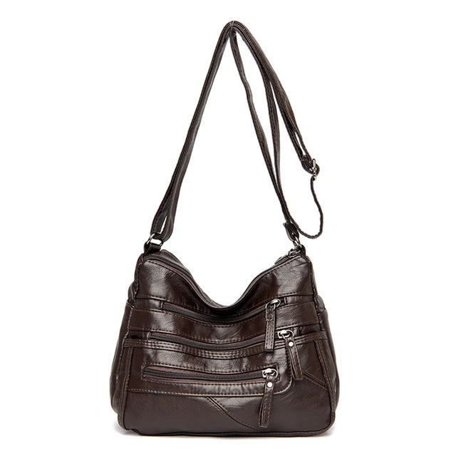 Women Shoulder Bag Multi-Layer Pockets Classic Crossbody Bag-Handbags-Arimonz-Dark Brown-21-Arimonz