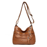 Women Shoulder Bag Multi-Layer Pockets Classic Crossbody Bag-Handbags-Arimonz-Yellow brown-21-Arimonz