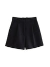 Women Side Pockets Front Darts Bermuda Shorts High Waist Shorts-Shorts-Arimonz-Arimonz