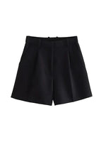 Women Side Pockets Front Darts Bermuda Shorts High Waist Shorts-Shorts-Arimonz-Arimonz