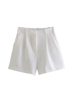 Women Side Pockets Front Darts Bermuda Shorts High Waist Shorts-Shorts-Arimonz-Arimonz