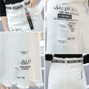 Women Skirt White Denim Long Skirts Letter Print Female Skirts-Denim Skirts-Arimonz-Arimonz