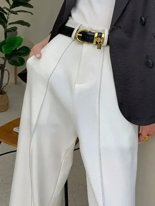 Women Summer Pants High Waist Loose Wide Leg Pant Straight Trouser-Pants-Arimonz-Arimonz