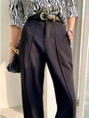 Women Summer Pants High Waist Loose Wide Leg Pant Straight Trouser-Pants-Arimonz-Arimonz