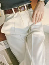 Women Summer Pants High Waist Loose Wide Leg Pant Straight Trouser-Pants-Arimonz-White-S-Arimonz