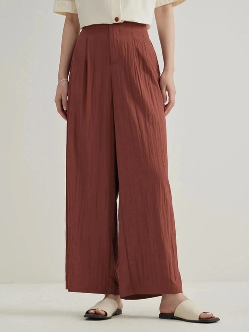 Women Thin Trousers Cool Draped Long Pants Elastic Waist Trouser-Pants-Arimonz-Arimonz