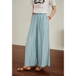 Women Thin Trousers Cool Draped Long Pants Elastic Waist Trouser-Pants-Arimonz-Arimonz