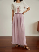 Women Thin Trousers Cool Draped Long Pants Elastic Waist Trouser-Pants-Arimonz-Arimonz