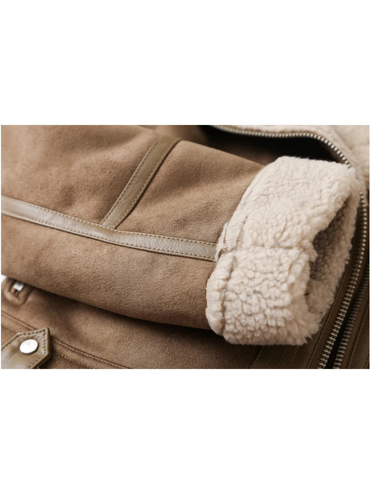 Women Winter Vintage Fur Jacket Lapel Long Sleeves Jacket Outwear-Fuzzy Jackets-Arimonz-Arimonz