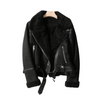 Women Winter Vintage Fur Jacket Lapel Long Sleeves Jacket Outwear-Fuzzy Jackets-Arimonz-BLACK-S-Arimonz