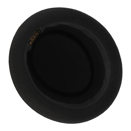 Wool Black Billycock Fedora Hat Elegant Roll Brim Concave Convex Hat-Hats-Arimonz-Arimonz