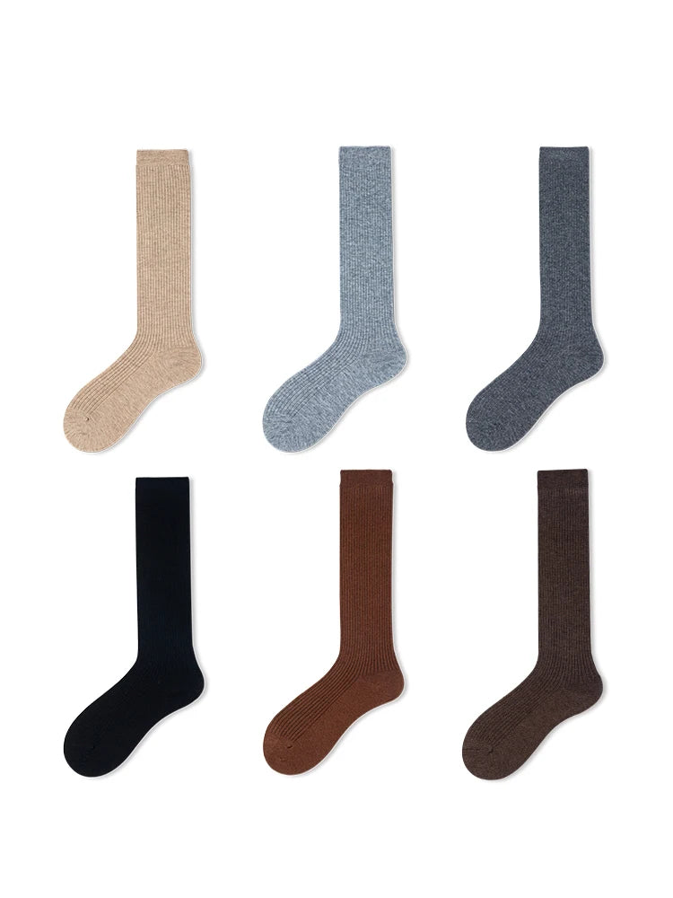 Wool Blend Calf Length Stockings Winter Warm Knitted Long Socks-Socks & Tights-Arimonz-Arimonz