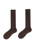Wool Blend Calf Length Stockings Winter Warm Knitted Long Socks-Socks & Tights-Arimonz-Brown-One Size-Arimonz