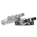 Y2k Girls Belt Retro Leather Rhinestone Pin Buckle Waistband-Belts-Arimonz-Arimonz