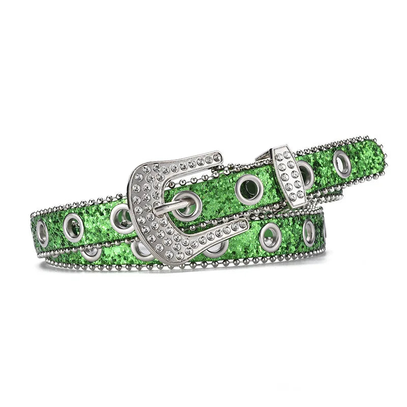 Y2k Girls Belt Retro Leather Rhinestone Pin Buckle Waistband-Belts-Arimonz-Arimonz