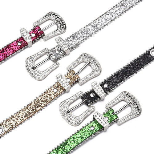 Y2k Girls Belt Retro Leather Rhinestone Pin Buckle Waistband-Belts-Arimonz-Arimonz