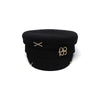 Y2K Newsboy Woolen Cap with Earrings Military Flat Top Style Beret Hat-Women's Caps-Arimonz-Arimonz