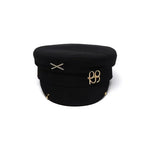 Y2K Newsboy Woolen Cap with Earrings Military Flat Top Style Beret Hat-Women's Caps-Arimonz-Arimonz
