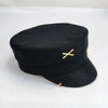 Y2K Newsboy Woolen Cap with Earrings Military Flat Top Style Beret Hat-Women's Caps-Arimonz-Arimonz