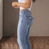 Y2K Revival Mid-Waist Splice Bodycon Straight Denim Jeans for Women-Skinny Jeans-Arimonz-Arimonz