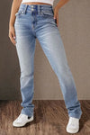 Y2K Revival Mid-Waist Splice Bodycon Straight Denim Jeans for Women-Skinny Jeans-Arimonz-Arimonz