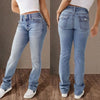 Y2K Revival Mid-Waist Splice Bodycon Straight Denim Jeans for Women-Skinny Jeans-Arimonz-Arimonz