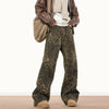 Y2k Vintage Leopard Print Loose Women Jeans Straight High Waist Jeans-Skinny Jeans-Arimonz-Dark Brown-S-Arimonz