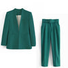 2 Piece Set Blazer Blazer Office Suit Pantsuit Simple Solid Color Suit-Wear To Work Sets-Arimonz-Arimonz