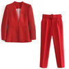 2 Piece Set Blazer Blazer Office Suit Pantsuit Simple Solid Color Suit-Wear To Work Sets-Arimonz-Arimonz