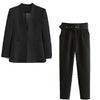 2 Piece Set Blazer Blazer Office Suit Pantsuit Simple Solid Color Suit-Wear To Work Sets-Arimonz-Arimonz