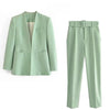 2 Piece Set Blazer Blazer Office Suit Pantsuit Simple Solid Color Suit-Wear To Work Sets-Arimonz-Arimonz
