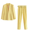 2 Piece Set Blazer Blazer Office Suit Pantsuit Simple Solid Color Suit-Wear To Work Sets-Arimonz-Arimonz