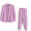 2 Piece Set Blazer Blazer Office Suit Pantsuit Simple Solid Color Suit-Wear To Work Sets-Arimonz-Arimonz