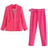 2 Piece Set Blazer Blazer Office Suit Pantsuit Simple Solid Color Suit-Wear To Work Sets-Arimonz-Arimonz