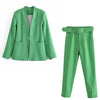 2 Piece Set Blazer Blazer Office Suit Pantsuit Simple Solid Color Suit-Wear To Work Sets-Arimonz-Arimonz
