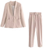 2 Piece Set Blazer Blazer Office Suit Pantsuit Simple Solid Color Suit-Wear To Work Sets-Arimonz-Arimonz