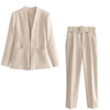 2 Piece Set Blazer Blazer Office Suit Pantsuit Simple Solid Color Suit-Wear To Work Sets-Arimonz-Arimonz