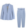 2 Piece Set Blazer Blazer Office Suit Pantsuit Simple Solid Color Suit-Wear To Work Sets-Arimonz-Arimonz