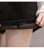 Woolen Shorts Women Solid Pattern High Waist Sequin Tweed Short Pants