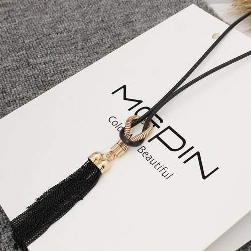 Pendant Necklace Tassel Long Winter Sweater Chain Necklace