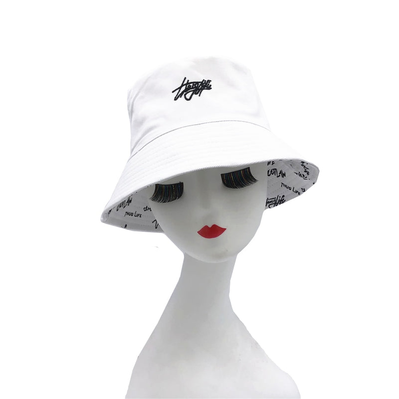 Double-sided Wear Fishing Cap Bucket Women Panama Hat
