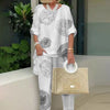 2PC Sets Floral Printed Pant Sets Women Matching Sets Casual Fit-Matching Sets-Arimonz-Arimonz