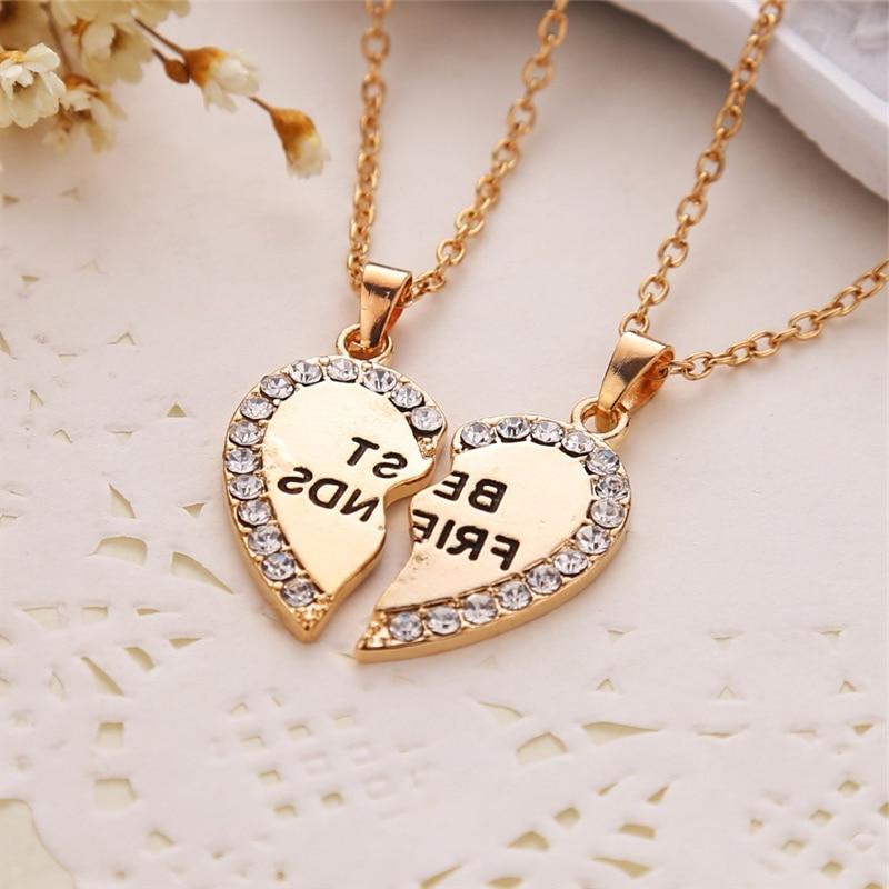 2pcs Best Friends Forever Necklace for Women Heart Pendant Best Friend Necklace Friendship Jewelry-Necklaces-Arimonz-Arimonz