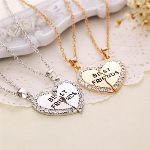 2pcs Best Friends Forever Necklace for Women Heart Pendant Best Friend Necklace Friendship Jewelry-Necklaces-Arimonz-Arimonz